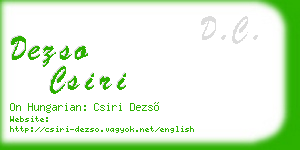 dezso csiri business card