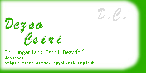 dezso csiri business card